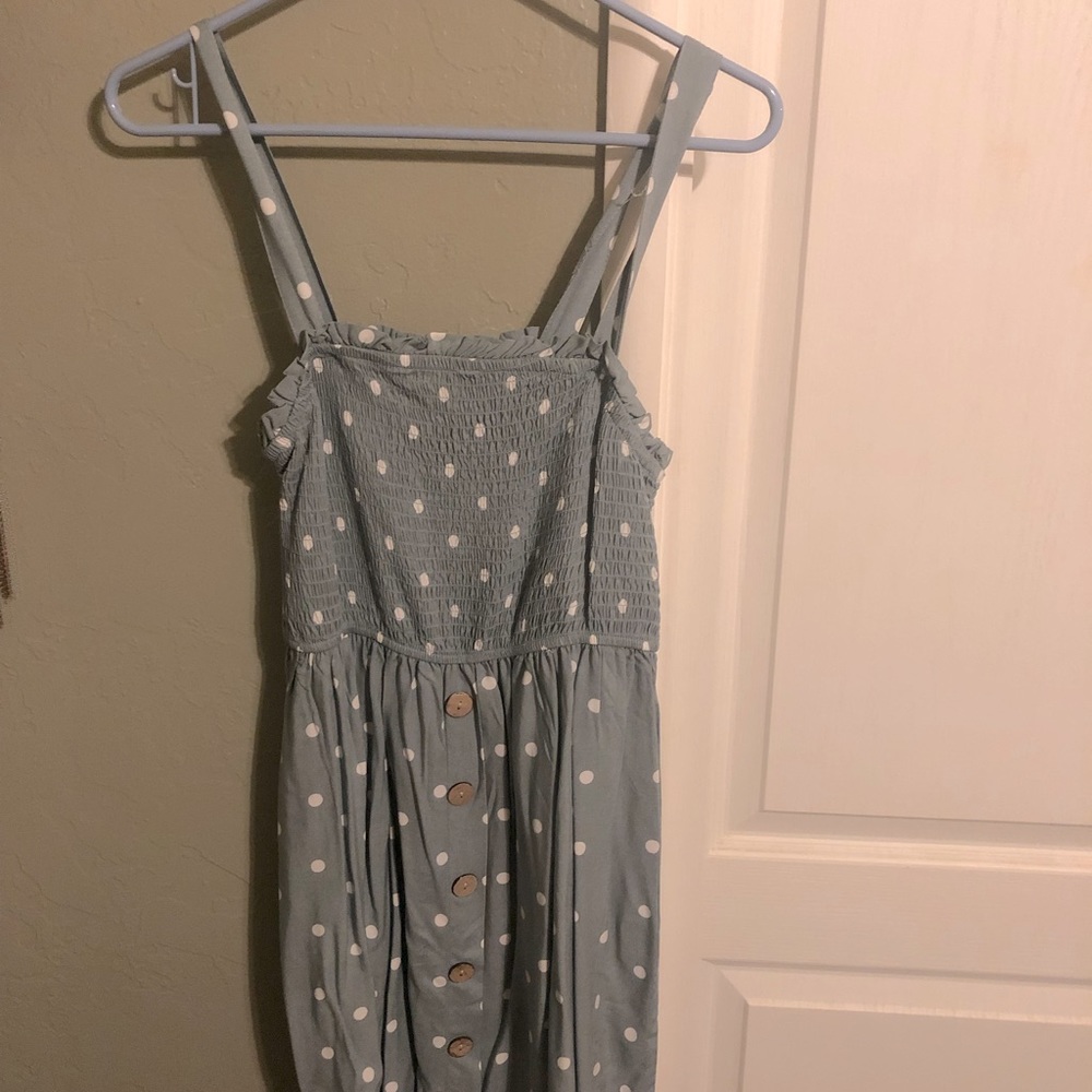 Knee length polka dot dress
